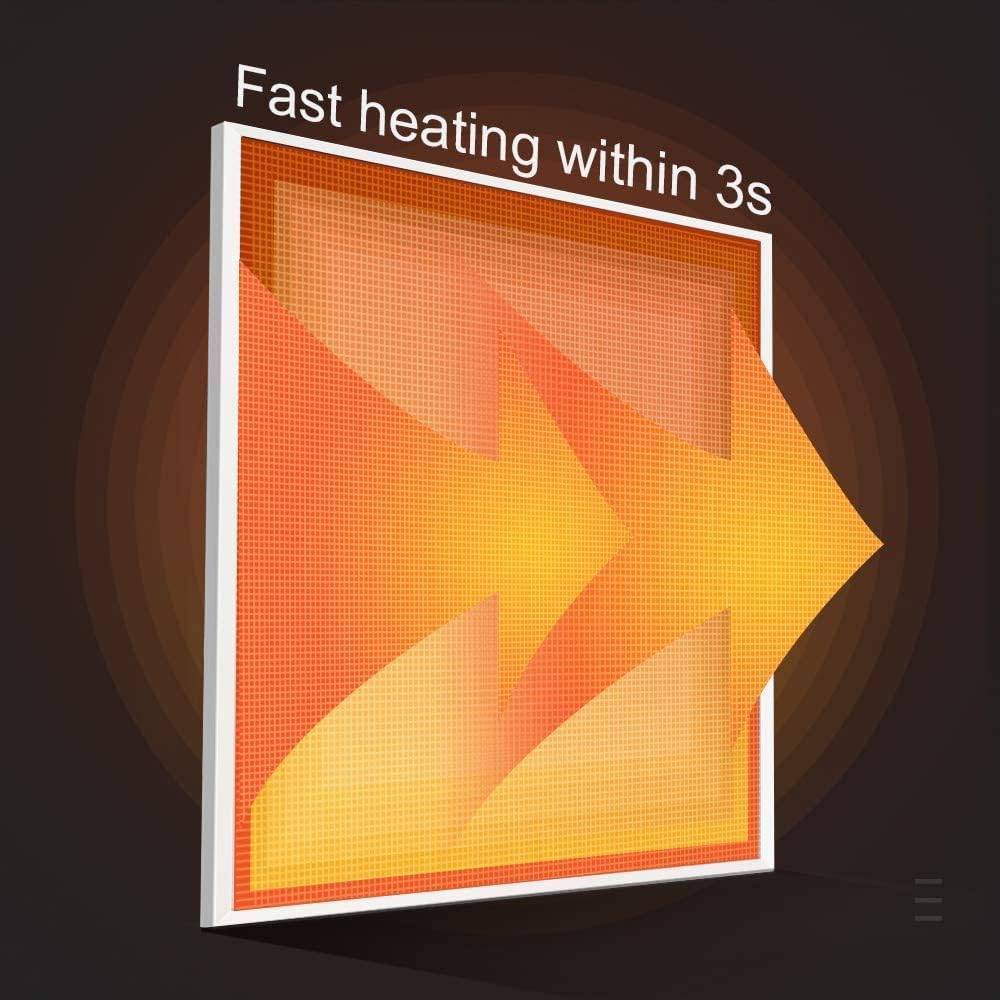 500W Wall-Mounted Electric Flat Panel Heater, Portable with Back Stand