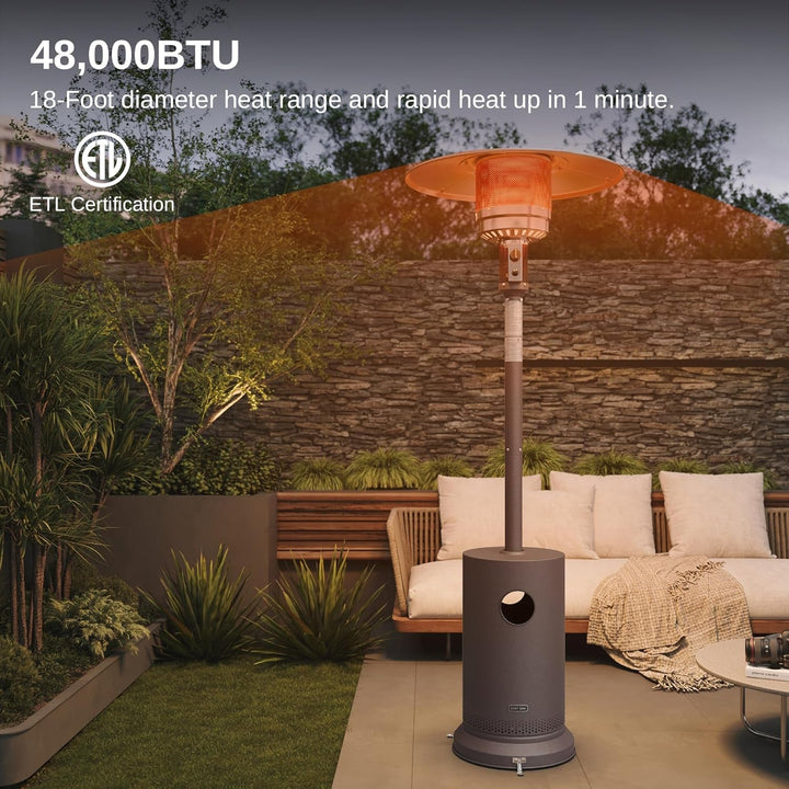 48000 BTU Outdoor Propane Patio Heater, Round Table Design