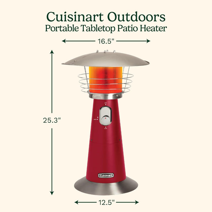 11000 BTU COH-513 Tabletop Propane Patio Heater, Compact Outdoor Heater, Red