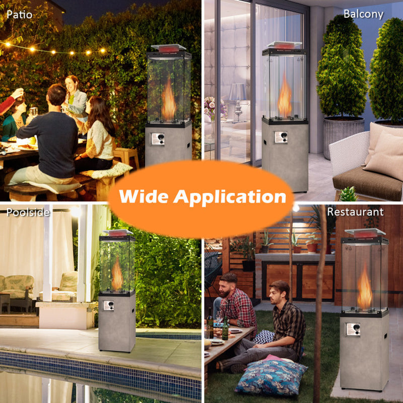 41000 BTU Propane Patio Heater with Metal Hood, Outdoor Use