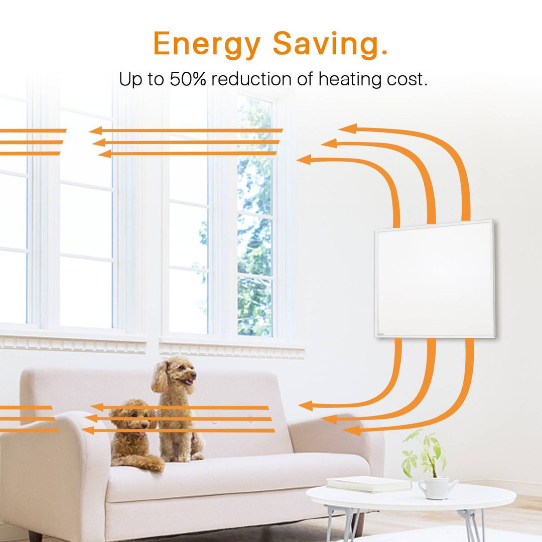 500W Wall-Mounted Electric Flat Panel Heater, Portable with Back Stand