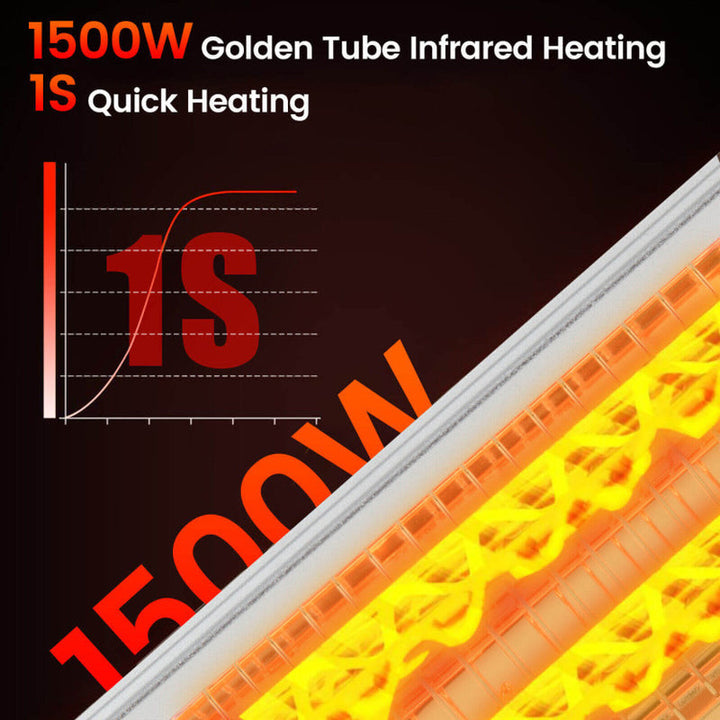 1500W Freestanding Electric Heater, Double-Sided Infrared Panels