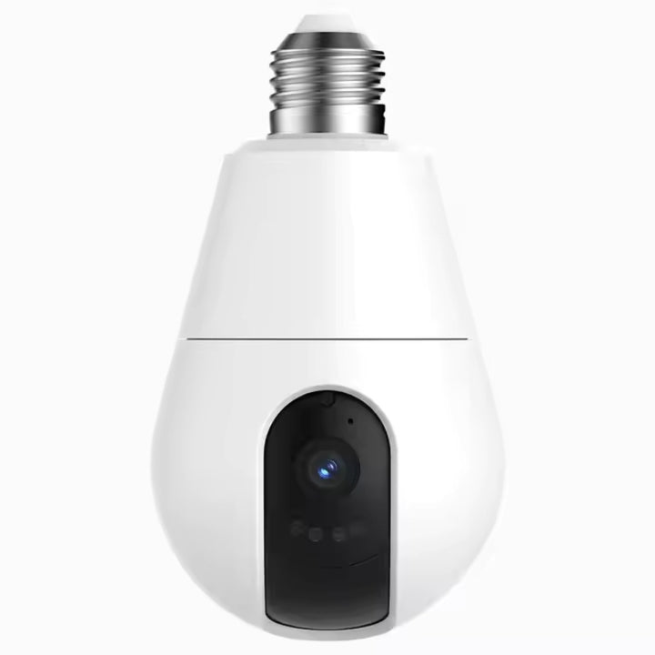 3MP 360° Smart Bulb Camera, WiFi Security Surveillance, Night Vision