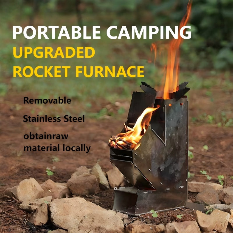 Compact Rocket Stove, Foldable Outdoor Heater, Portable for Camping & Travel