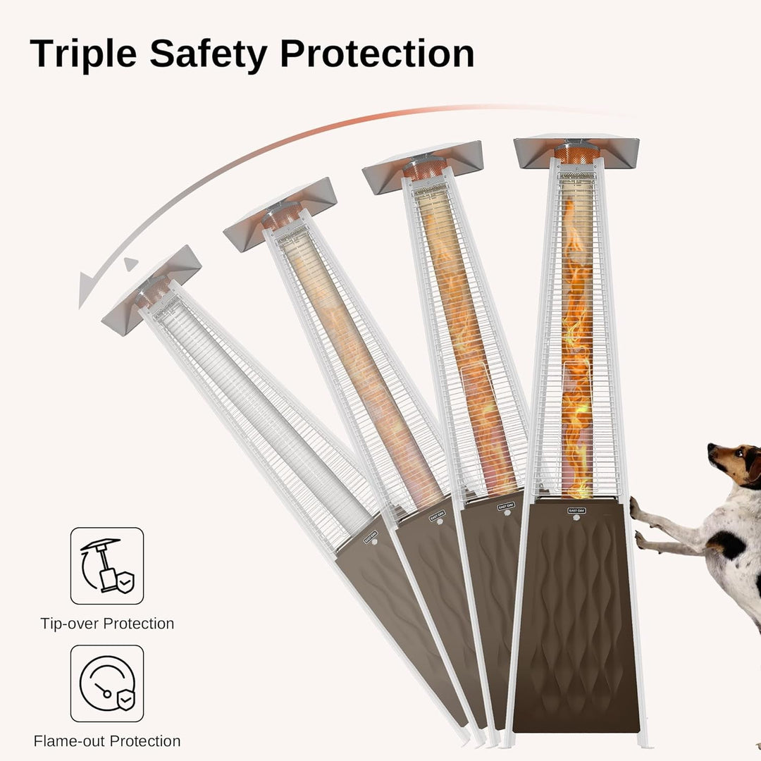 Pyramid Patio Heater, 48,000 BTU Quartz Glass Outdoor Heater