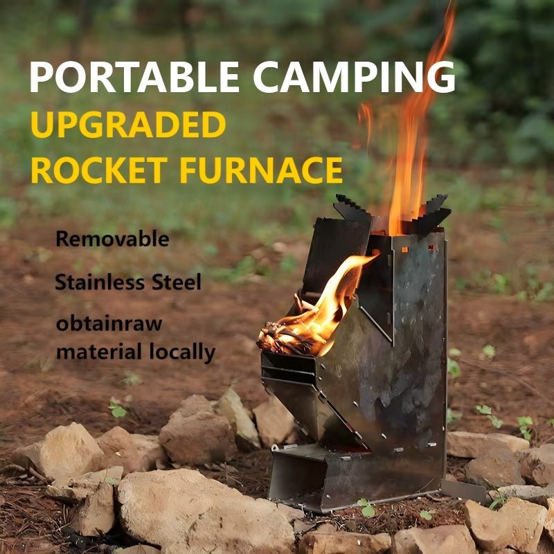 Compact Rocket Stove, Foldable Outdoor Heater, Portable for Camping & Travel - UFOHEATERS