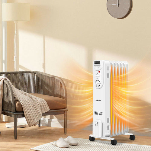 1500W Electric Space Heater, 3 Heat Settings, Safety Features
