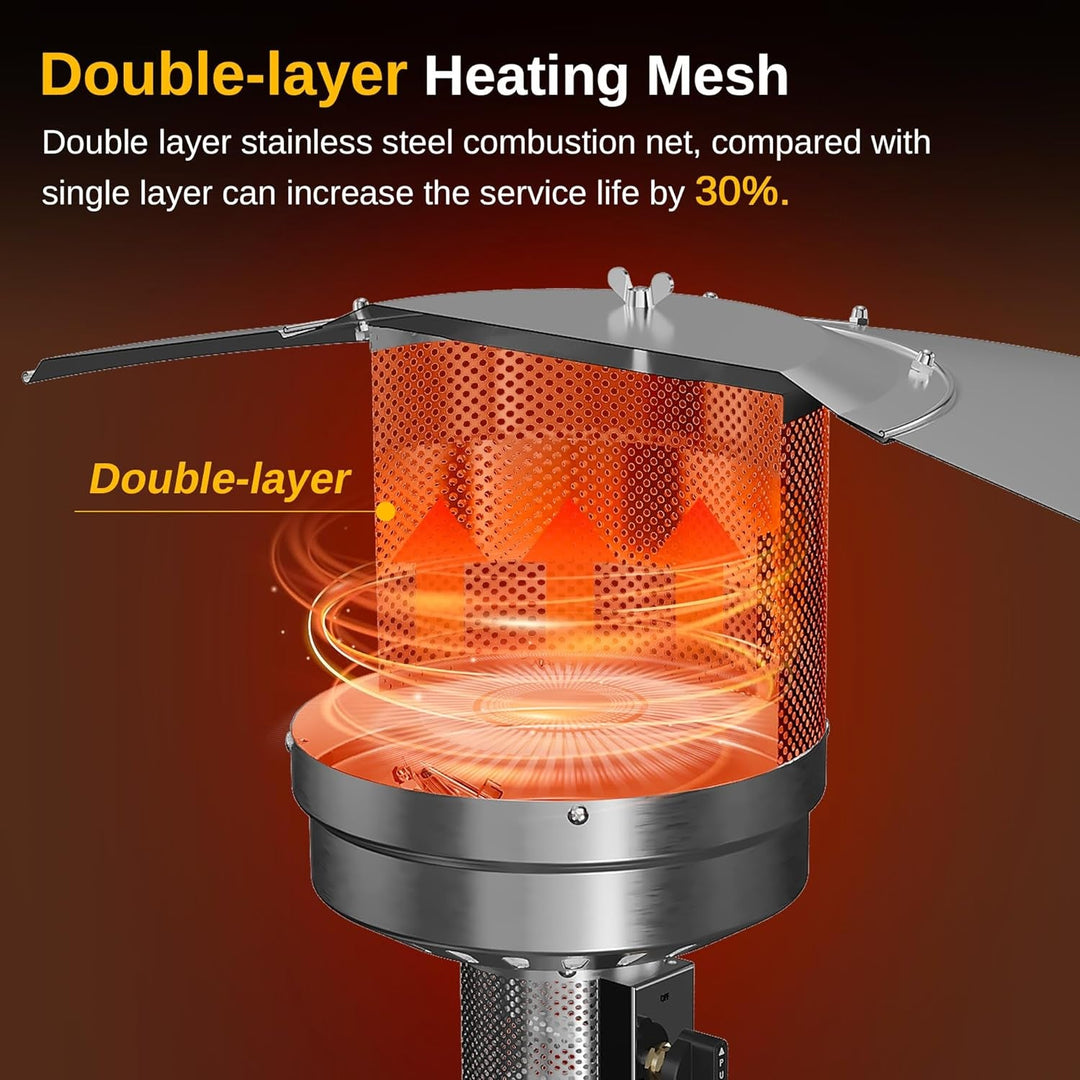 50000 BTU Patio Heater with Sand Box, Double-Layer Table Design