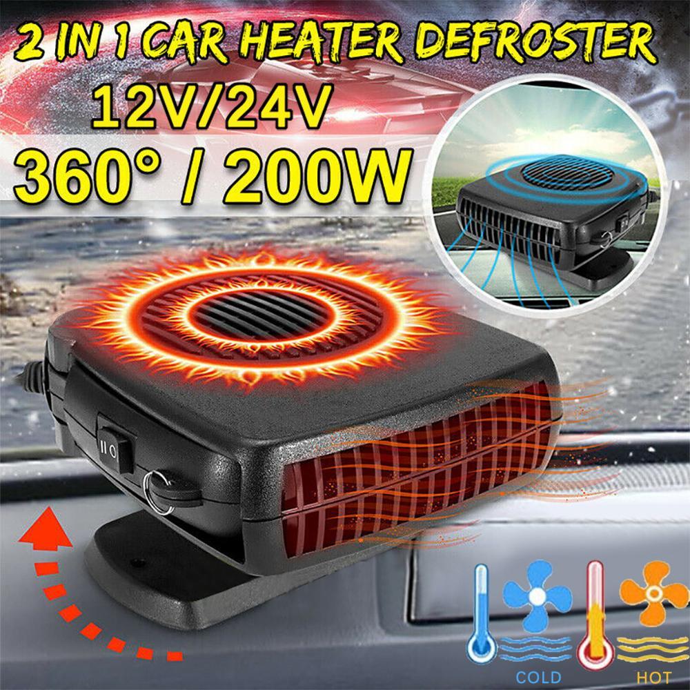 200W 2-in-1 Portable Car Heater & Windshield Defroster, Compact Auto Heater