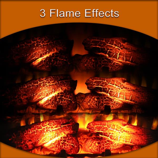 26″ 1500W Wall-Mounted Recessed Electric Fireplace, Slim Design