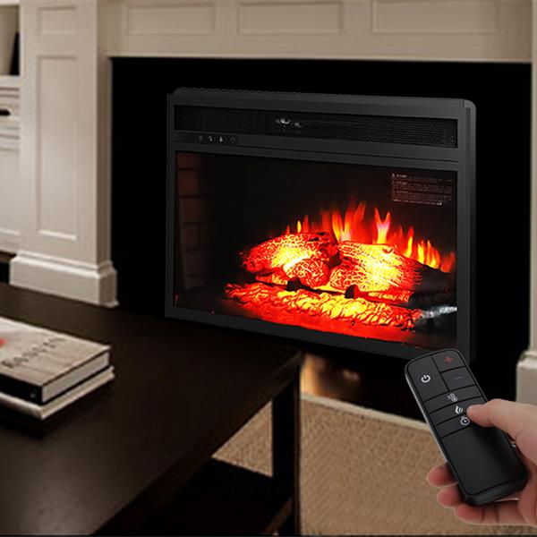 26″ 1500W Wall-Mounted Recessed Electric Fireplace, Slim Design