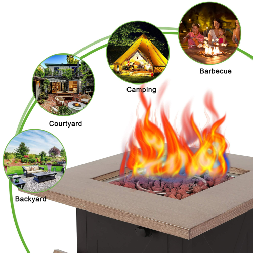 28-Inch Outdoor Gas Fire Pit Table, Weather-Resistant Design