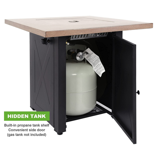 28-Inch Outdoor Gas Fire Pit Table, Weather-Resistant Design
