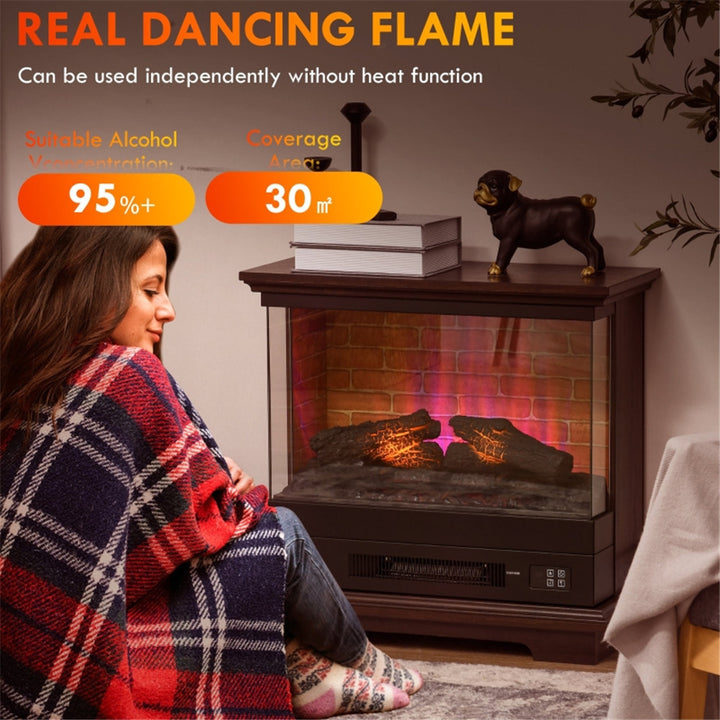 1400W Electric Fireplace Heater, Flame Effect, Freestanding or Wall Mount