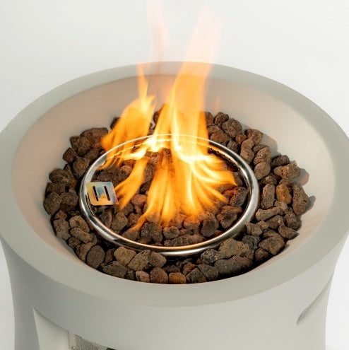 20″ Round Propane Fire Pit Table, Graphite Base, With Cover & Lava Rocks