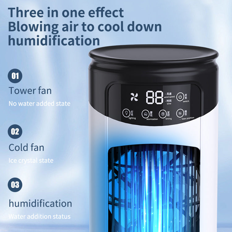 Portable Desktop Air Cooler, Mini Fan with Humidifier & 3-Speed Cooling