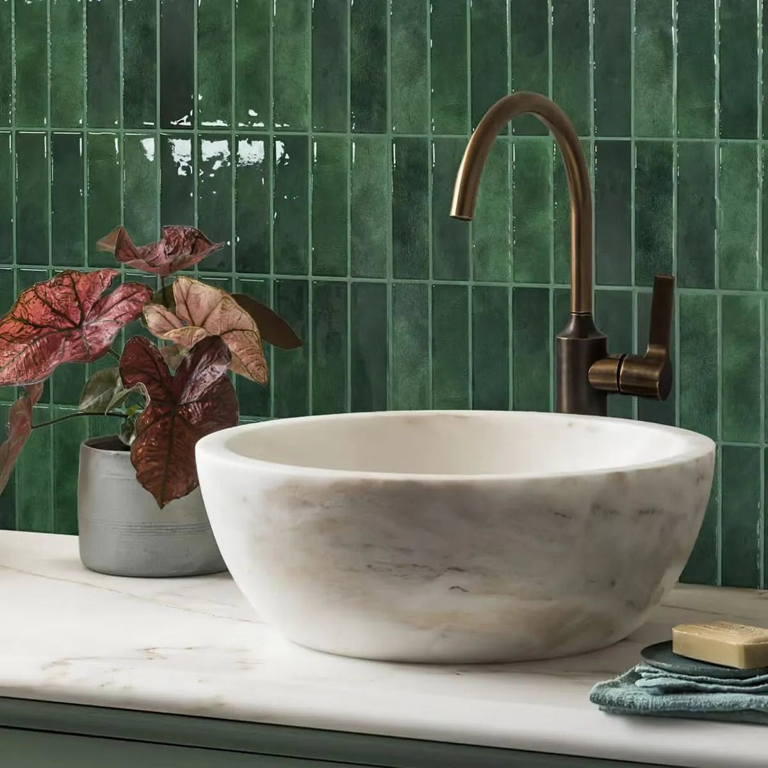 Econat Peel & Stick Backsplash Tiles, 5 - Pack 3D Rectangular Wall Panels, Self - Adhesive, Heat - Resistant (to 140°F), Wipe - Clean Stick - On Tiles for Kitchen/Bath/Laundry, Green, 11.42" × 9.06" - UFOHEATERS