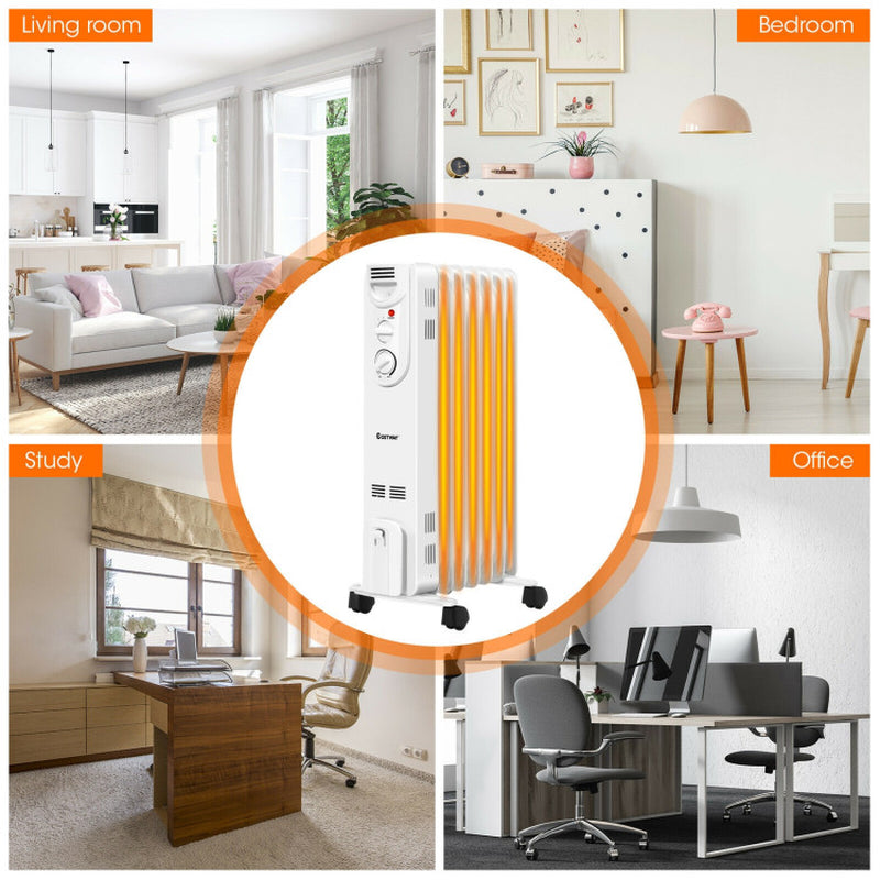 1500W Electric Space Heater, 3 Heat Settings, Safety Features