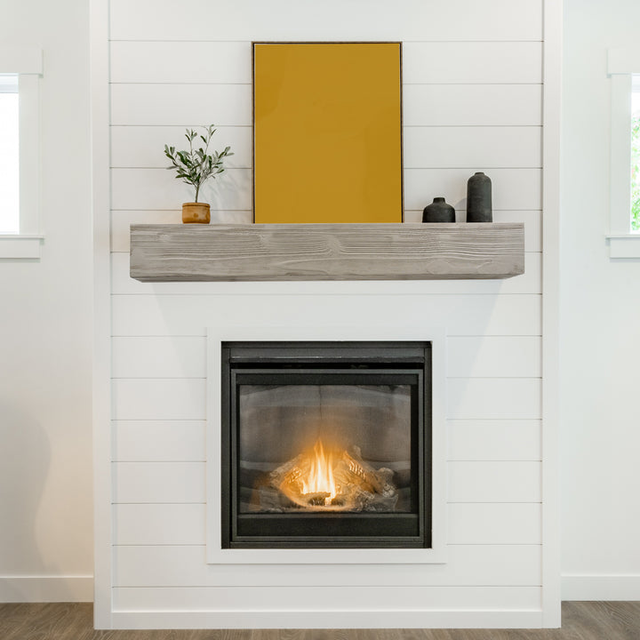 Rustic Floating Wood Mantel, Wall Shelf for Fireplaces & Home Décor