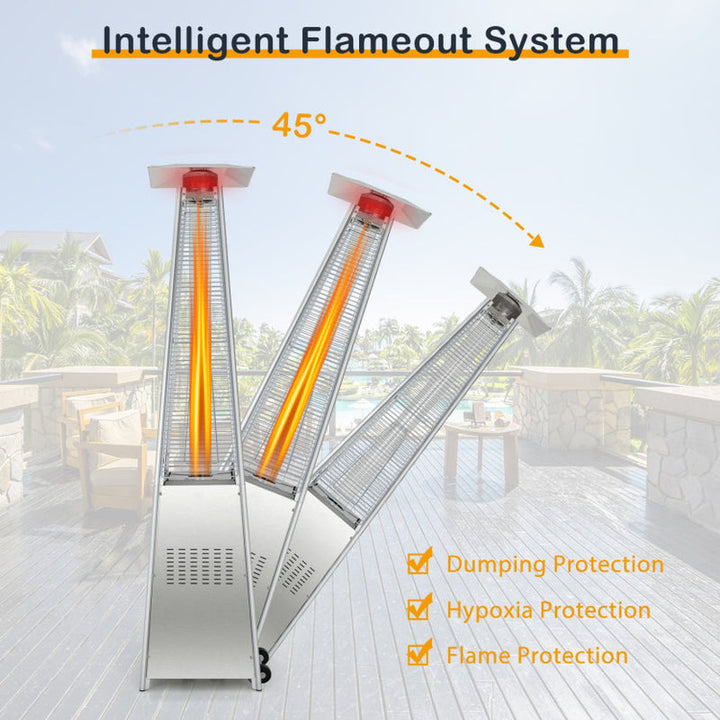 42000 BTU Pyramid Propane Patio Heater with Wheels, Outdoor Commercial Heater