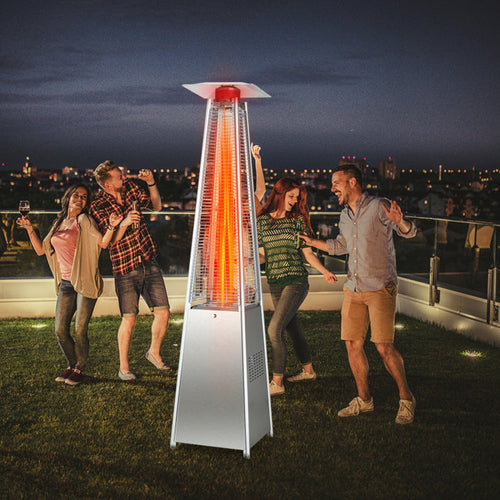 42000 BTU Pyramid Propane Patio Heater with Wheels, Outdoor Commercial Heater