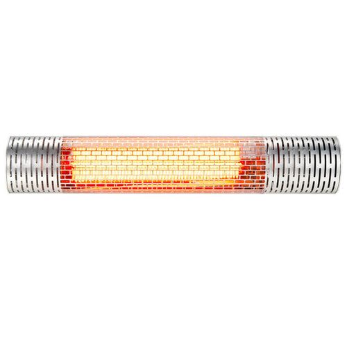 1500W Far Infrared Wall-Mounted Electric Heater, Silver Finish, Indoor Outdoor