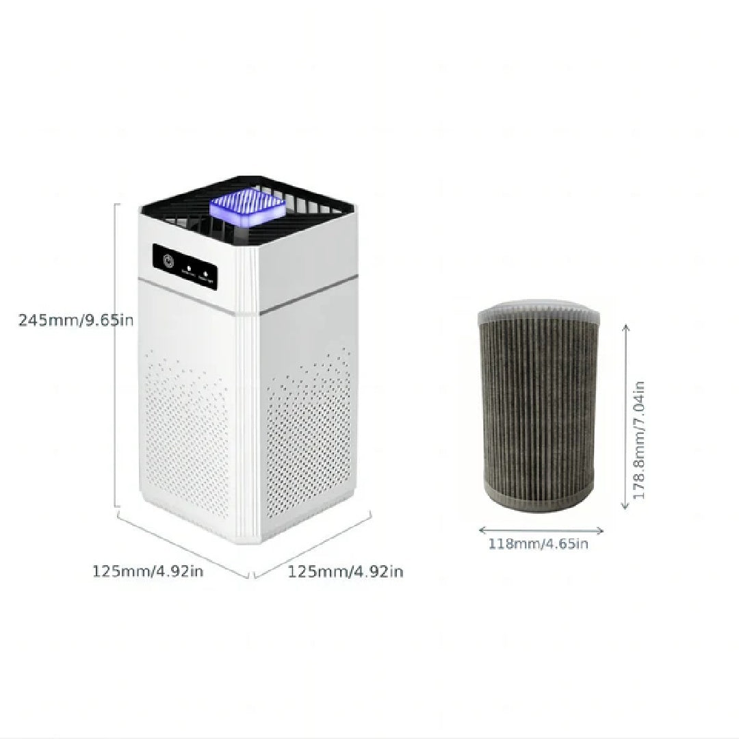 USB Air Purifier, Compact Whisper-Quiet Model, Filters Smoke, Pet Dander, VOCs