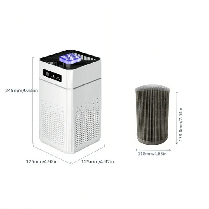 USB Air Purifier, Compact Whisper-Quiet Model, Filters Smoke, Pet Dander, VOCs