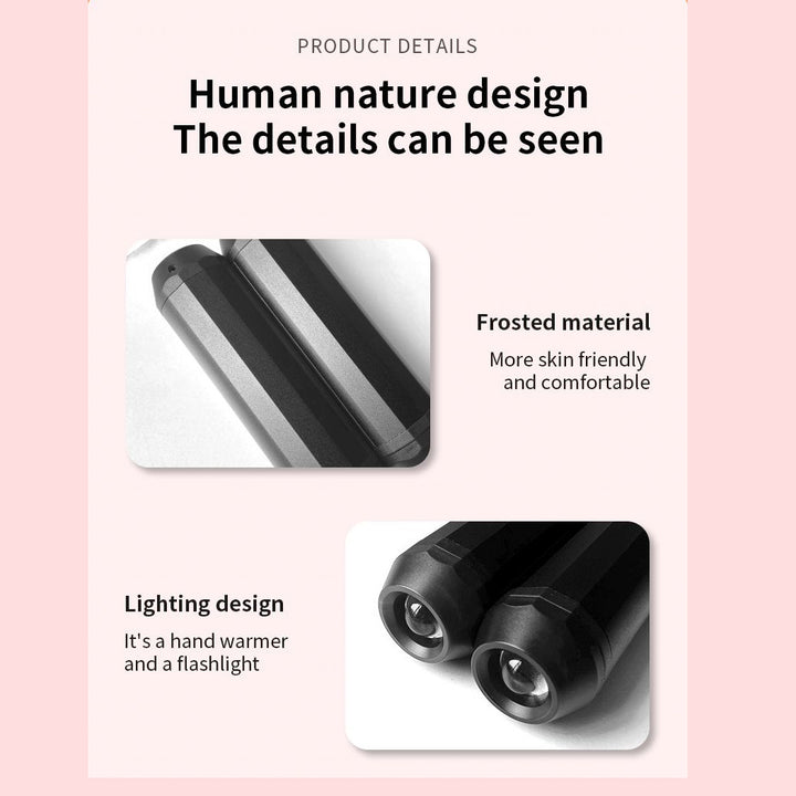 Portable Hand Warmer & Flashlight, Reusable Outdoor Heating for Hiking & Camping