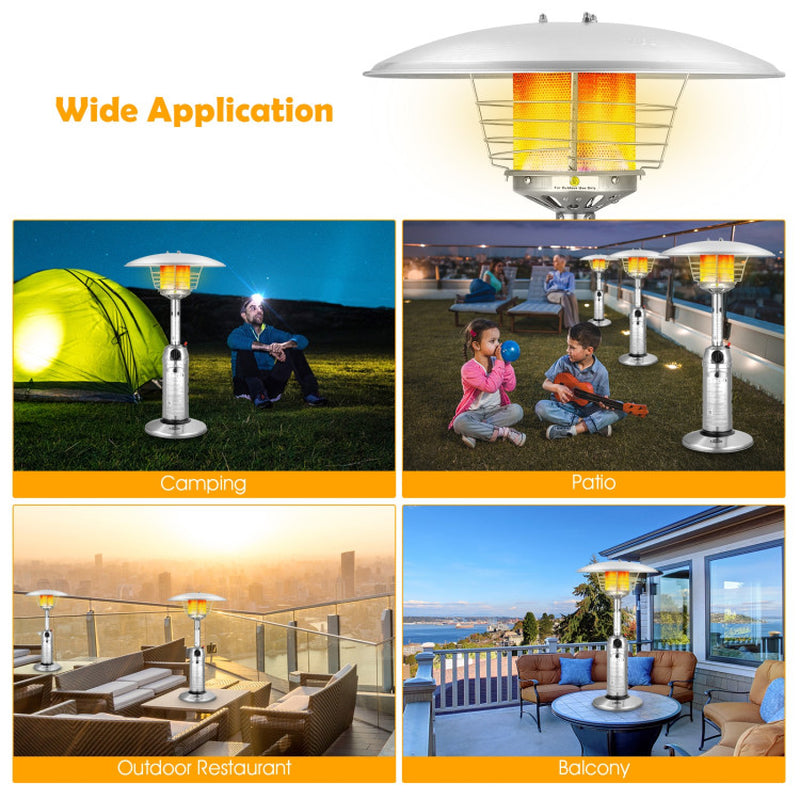 11000 BTU Tabletop Propane Patio Heater, Portable Flame Design