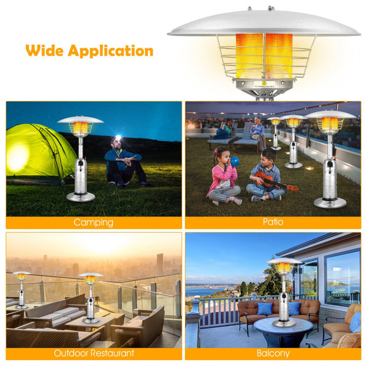 11000 BTU Tabletop Propane Patio Heater, Portable Flame Design