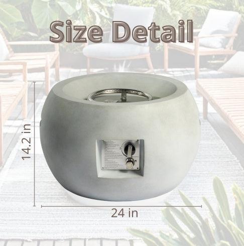 Compact Streamlined Propane Fire Pit, Modern Outdoor Gas Heater