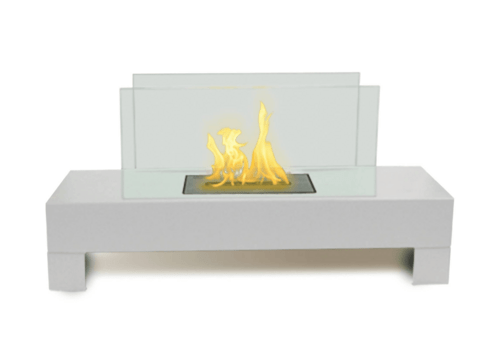 Gramercy Indoor/Outdoor Fireplace, White Finish, Compact Design - UFOHEATERS