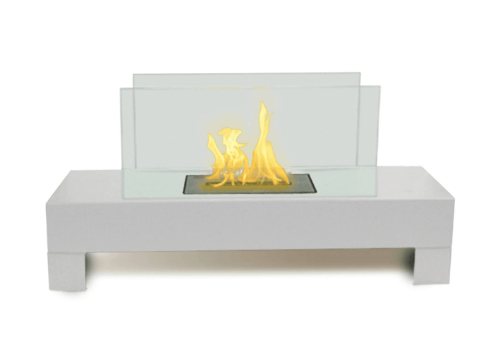Gramercy Indoor/Outdoor Fireplace, White Finish, Compact Design - UFOHEATERS
