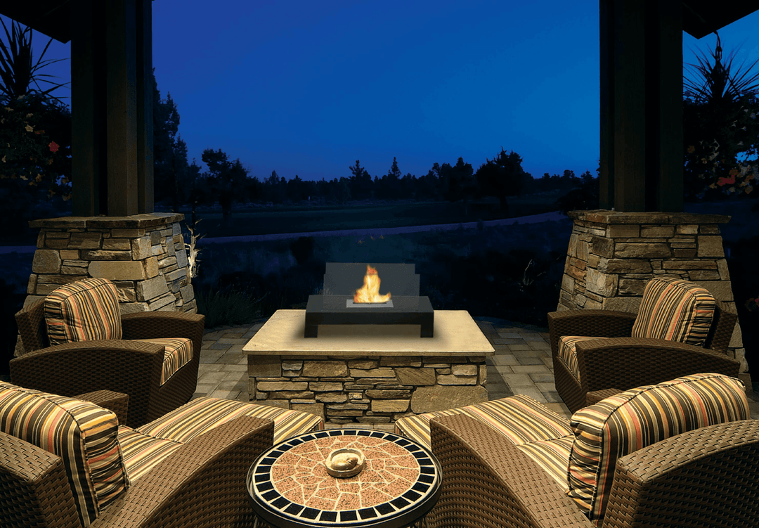 Gramercy Indoor/Outdoor Fireplace, White Finish, Compact Design - UFOHEATERS