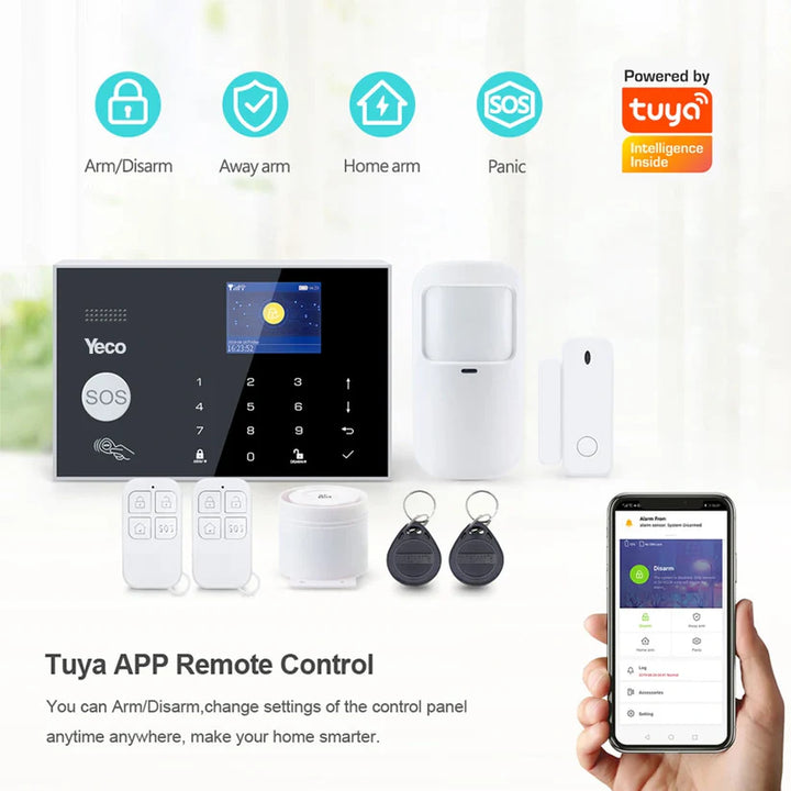 SAS-10 Smart Alarm Security System, WiFi & 4G GSM, Motion + Door/Window Sensor