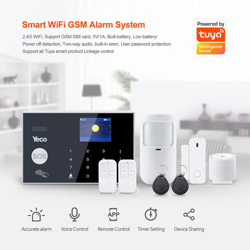 SAS-10 Smart Alarm Security System, WiFi & 4G GSM, Motion + Door/Window Sensor