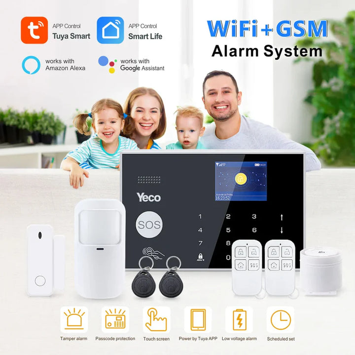 SAS-10 Smart Alarm Security System, WiFi & 4G GSM, Motion + Door/Window Sensor