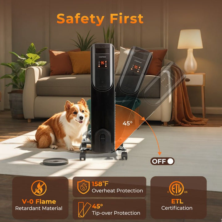 Oil - Filled Radiator Heater, Adjustable Thermostat, Silent Operation - UFOHEATERS