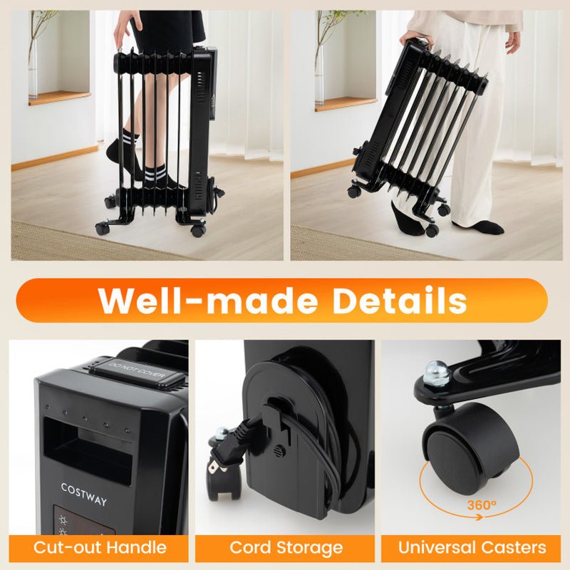 Oil - Filled Radiator Heater, Adjustable Thermostat, Silent Operation - UFOHEATERS