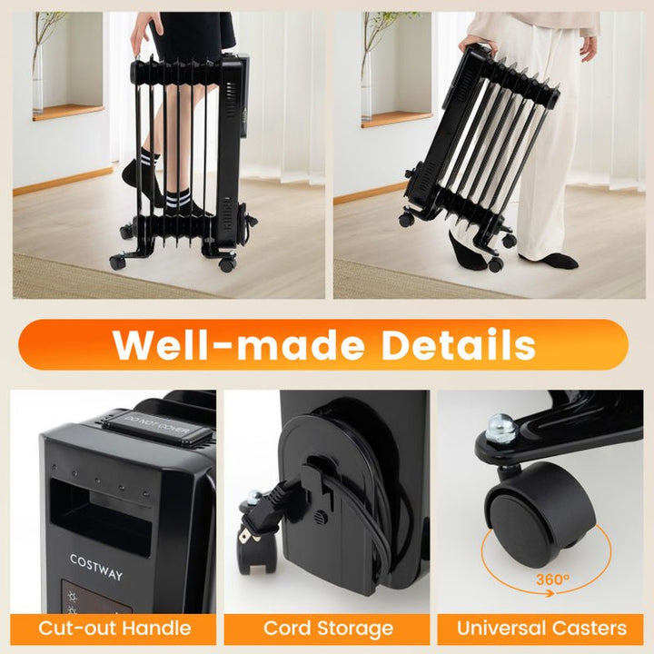 Oil - Filled Radiator Heater, Adjustable Thermostat, Silent Operation - UFOHEATERS