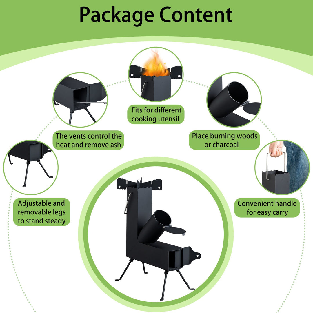 Outdoor Rocket Stove, Portable Fast - Heating Camping Heater & Cooker - UFOHEATERS