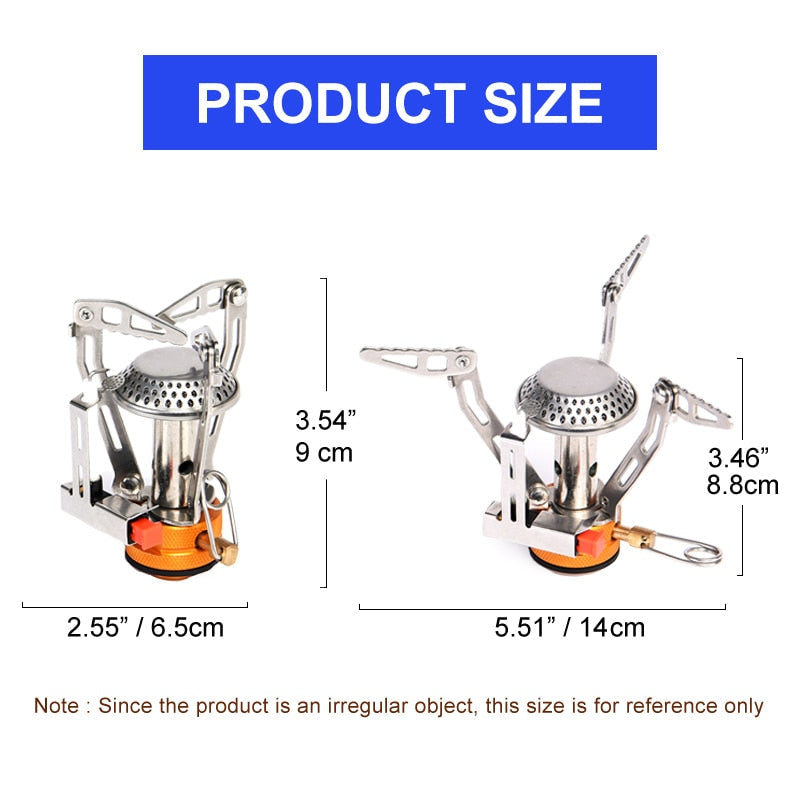 Camping One-Piece Gas Stove Heater Burner, Foldable Outdoor Design