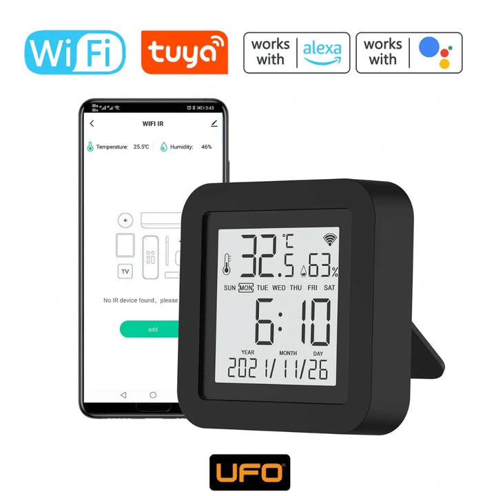 UFO WiFi IR Remote Control, Tuya Compatible, With Screen and Sensor