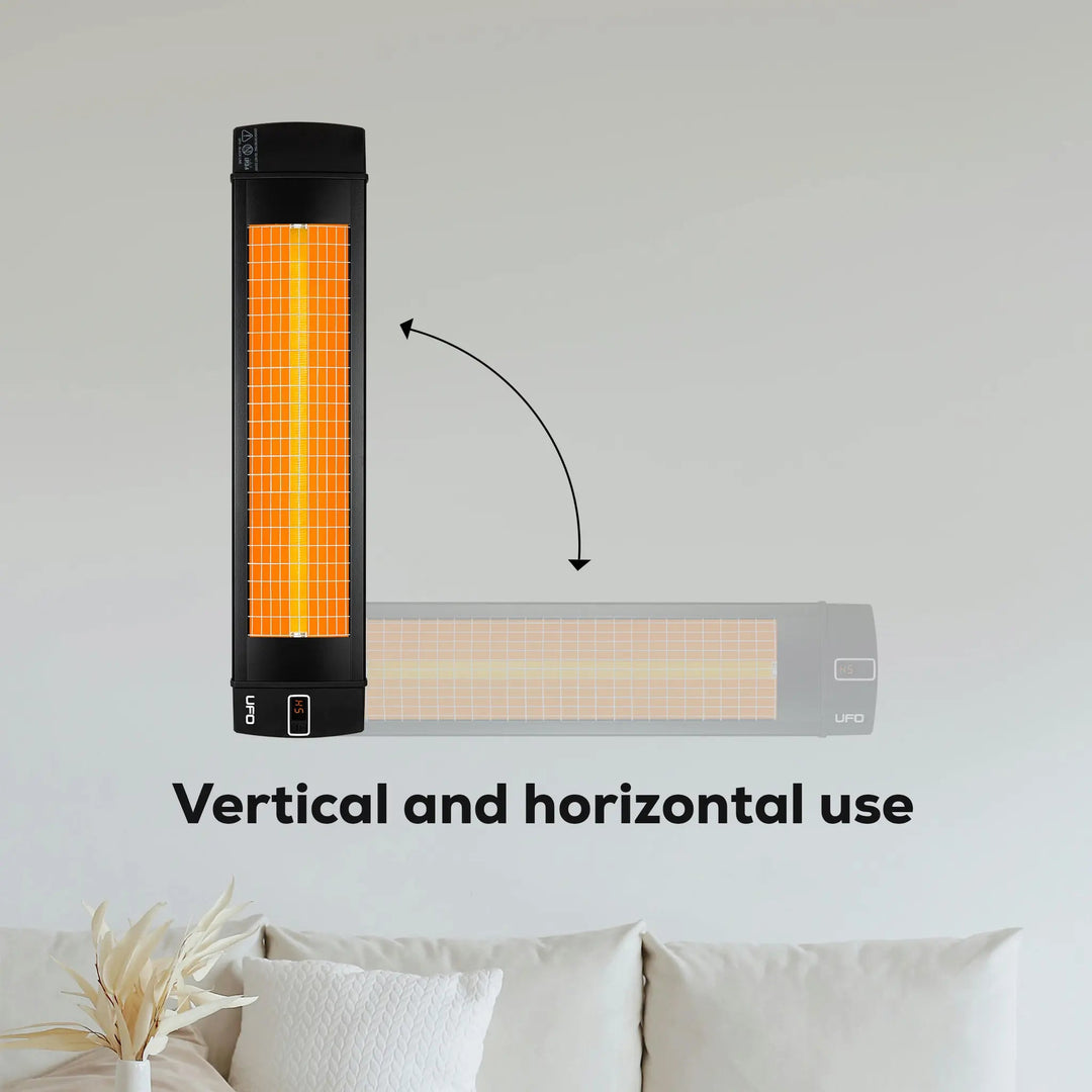 UFO HVR - 15, 1500 - Watt Patio Heater with Remote, Horizontal and Vertical Use - UFOHEATERS