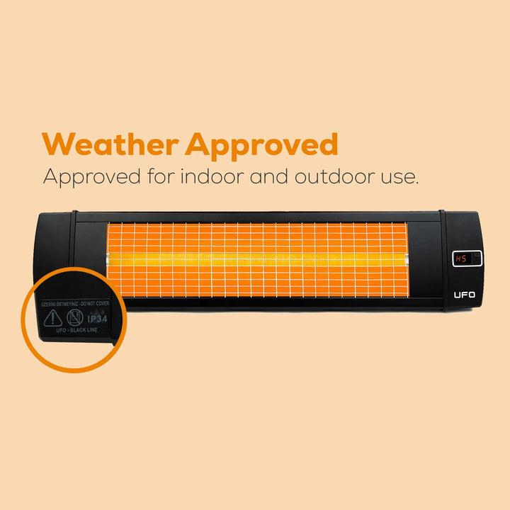 UFO HVR - 15, 1500 - Watt Patio Heater with Remote, Horizontal and Vertical Use - UFOHEATERS