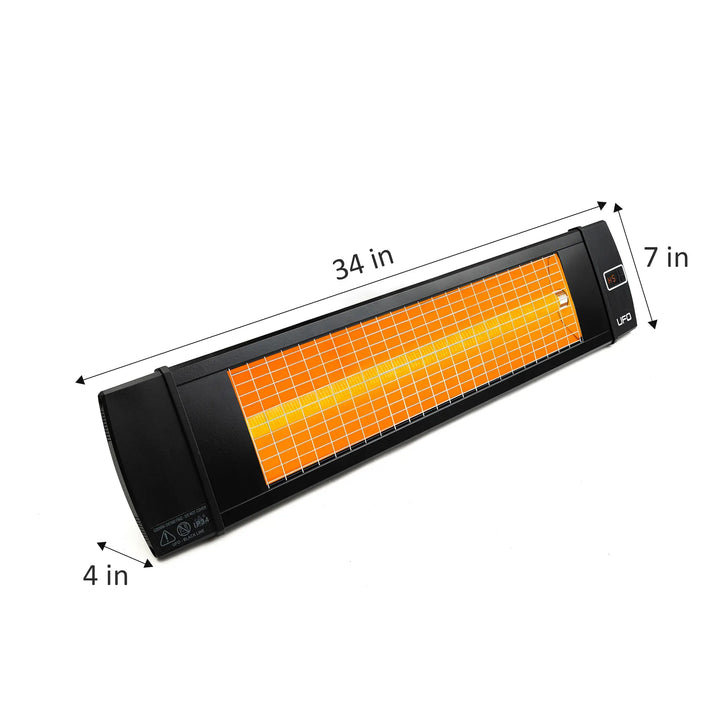 UFO HVR - 15, 1500 - Watt Patio Heater with Remote, Horizontal and Vertical Use - UFOHEATERS