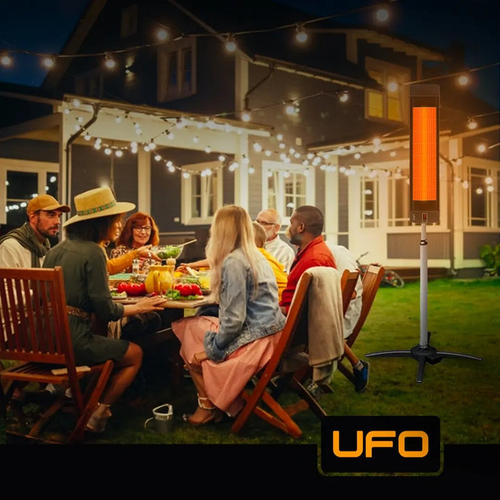 UFO HVR - 15, Stand Mounted Patio Heater with Remote, Horizontal and Vertical Use - UFOHEATERS