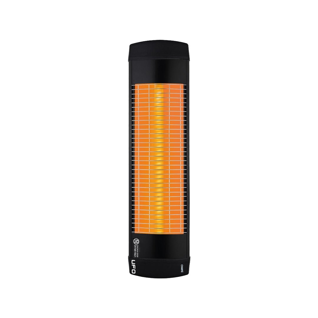 UFO Omri 12, 1200 - Watt Electric Heater with Thermostat, Horizontal and Vertical Use, Black - UFOHEATERS