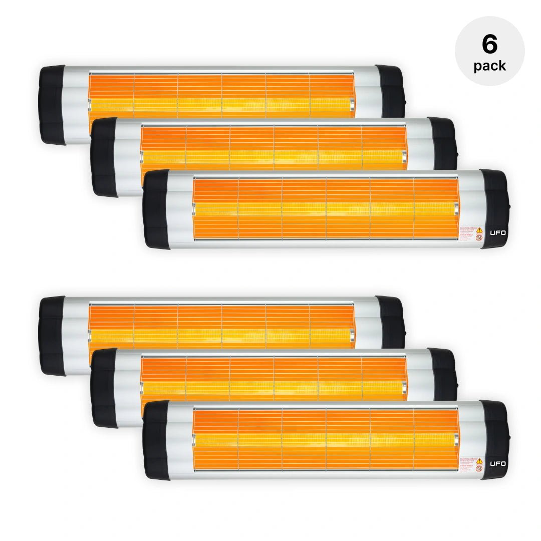 UFO S - 15, 1500 - Watt Wall Mount Infrared Heater with Thermostat, Silver - UFOHEATERS